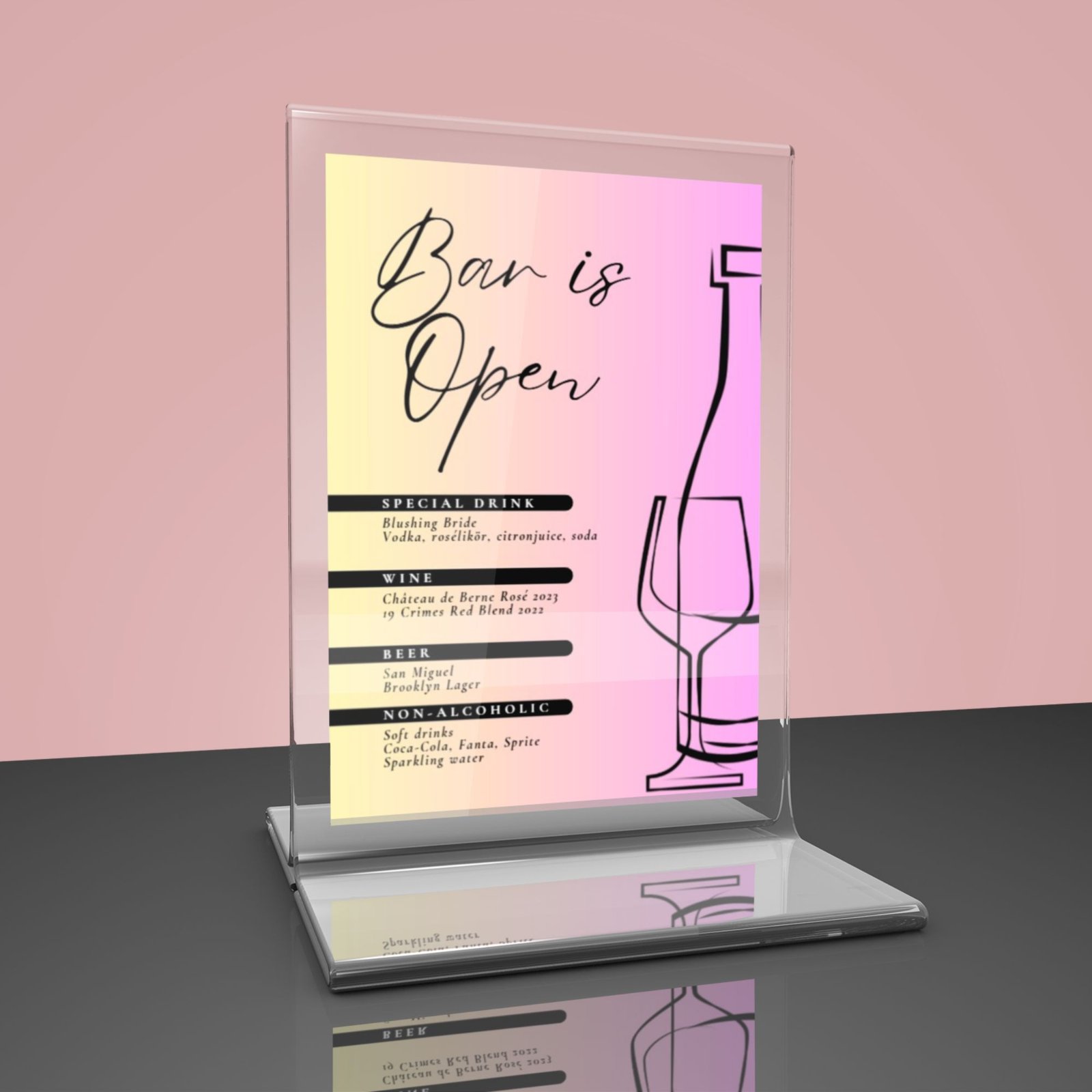Bar menu