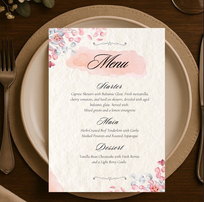 wedding menu